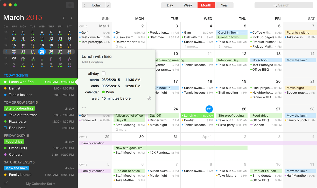 Flexibits Fantastical 2 for Mac Meet your Mac's new calendar.